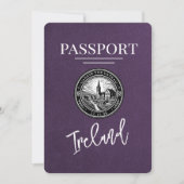 Violet Paarse Ireland Passport Bewaar de datum Save The Date (Voorkant)