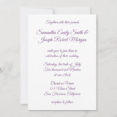 Violet Paarse kalligrafie Kaart (Voorkant)