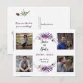 Violet Paarse Lavendel Bloemen Foto Sla de datum o Aankondigingskaart (Voorkant / Achterkant)