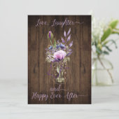 Violet Paarse Lavendel Bloemen Mason Jar Bruiloft Kaart (Staand voorkant)