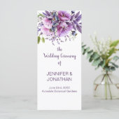 Violet Paarse Lavendel Bloemen Trouwprogramma Programmakaart (Staand voorkant)