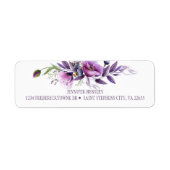 Violet Paarse Lavendel Wildbloemen Retouradres| Etiket (Voorkant)