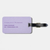 Violet paarse lederen bedrijfsnaam logo bagagelabel (Achterkant horizontaal)