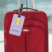 Violet paarse lederen bedrijfsnaam logo bagagelabel