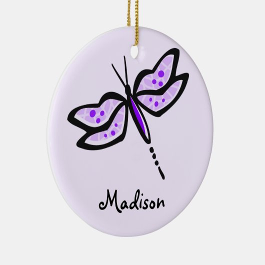 Violet Paarse libel Keramisch Ornament (Rechts)