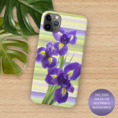 Violet Paarse Lila Irises Waterverf kunst schilder Case-Mate iPhone Case