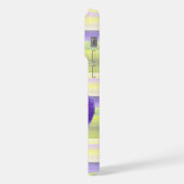 Violet Paarse Lila Irises Waterverf kunst schilder iPhone Hoesje (Linkerkant)