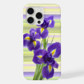 Violet Paarse Lila Irises Waterverf kunst schilder iPhone Hoesje (Achterkant)