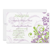 Violet Paarse Lime Green Floral Weddenschap