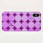 Violet, Paarse magenta & roze cirkels Monogram Case-Mate iPhone Case (Achterkant (horizontaal))