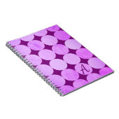 Violet, Paarse magenta & roze cirkels Monogram Notitieboek (Rechterzijde)