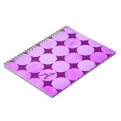 Violet, Paarse magenta & roze cirkels Monogram Notitieboek (Linkerzijde)