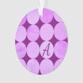 Violet, Paarse magenta & roze cirkels Monogram Ornament (voorkant)