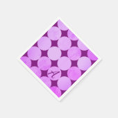 Violet, Paarse magenta & roze cirkels Monogram Servet (Hoek)