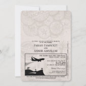 Violet Paarse Marokko Passport Wedding Kaart (Voorkant)