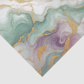 Violet Paarse Mauve Roze Groen Goud Marmeren Patro Tissuepapier (Detail)