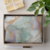 Violet Paarse Mauve Roze Groen Goud Marmeren Patro Tissuepapier (Geschenk)