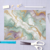 Violet Paarse Mauve Roze Groen Goud Marmeren Patro Tissuepapier (Craft)