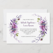 Violet Paarse Mauve Wildflower Lijst Weddenschap | Kaart (Voorkant)