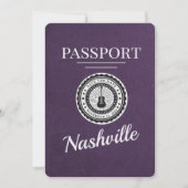 Violet Paarse Nashville Passport Bewaar de datum Save The Date (Voorkant)