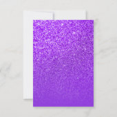 Violet Paarse Ombre Glitter Save the Date Kaart (Achterkant)