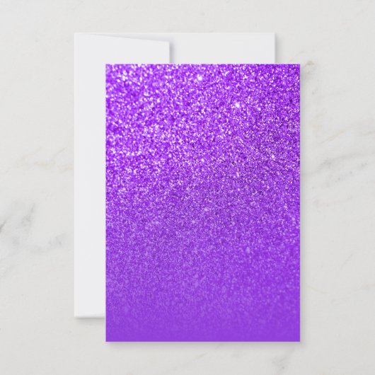 Violet Paarse Ombre Glitter Save the Date Kaart (Achterkant)