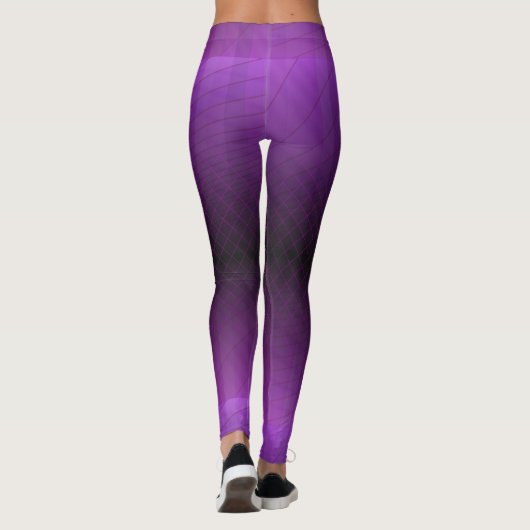 Violet Paarse Ombre Stripes Leggings (Achterkant)