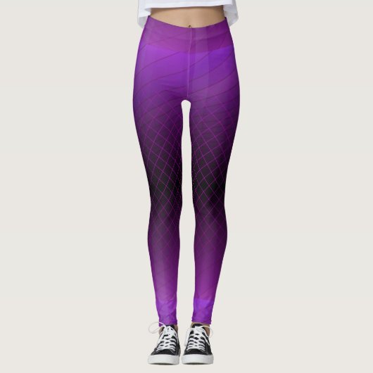 Violet Paarse Ombre Stripes Leggings (Voorkant)