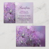Violet Paarse Orchidee bruiloft Receptie Kaart (Voorkant / Achterkant)