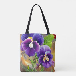 Violet Paarse Pansies Tote Bag