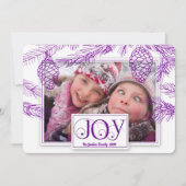 Violet Paarse Pines met kerstfoto Feestdagenkaart (Voorkant)