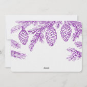 Violet Paarse Pines met kerstfoto Feestdagenkaart (Achterkant)
