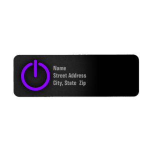 Violet Paarse power Button Etiket