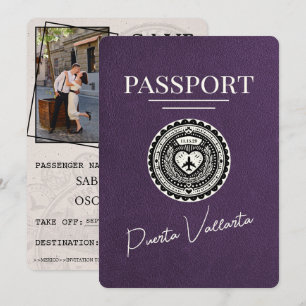 Violet Paarse Puerta Vallarta Paspoort Save The Date