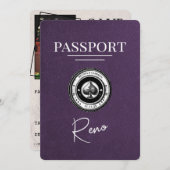 Violet Paarse Reno Passport Bewaar de datum Save The Date (Voorkant / Achterkant)