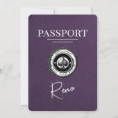 Violet Paarse Reno Passport Bewaar de datum Save The Date (Voorkant)