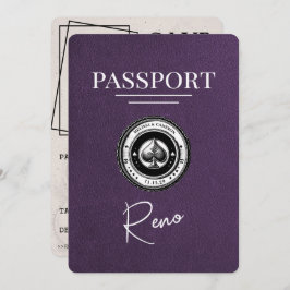 Violet Paarse Reno Passport Bewaar de datum Save The Date