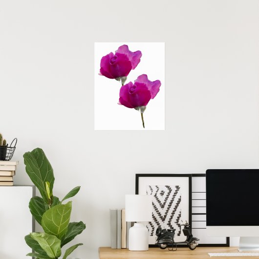 Violet Paarse Roos Bloemen Poster (Thuiskantoor)