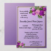 Violet Paarse  Roos Gothic bruiloft Kaart (Voorkant / Achterkant)