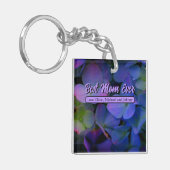 Violet paarse roze blauwe hydrangeasbloem, mama sleutelhanger (Voorkant Links)