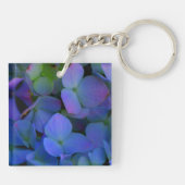 Violet paarse roze blauwe hydrangeasbloem, mama sleutelhanger (Achterkant)