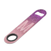 Violet Paarse roze driestal geselt monogram Speed Flessenopener (Voorkant Gekanteld)