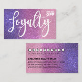 Violet Paarse Roze Drievoudige Glitter Ombre Typog Klantenkaartje (Voorkant / Achterkant)