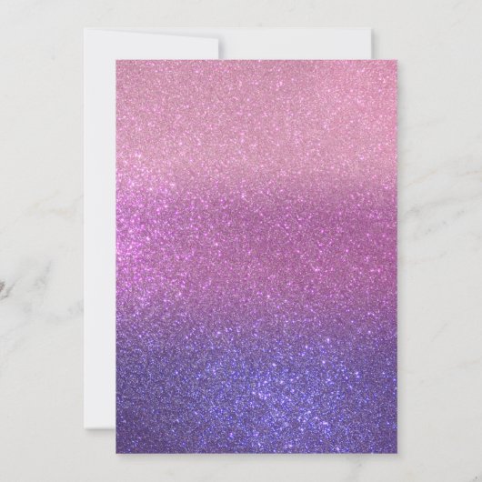 Violet Paarse Roze Triple Glitter Ombre Verjaardag Kaart (Achterkant)