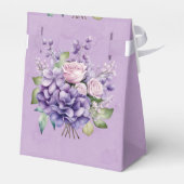 Violet Paarse Roze Waterverf Rozen Bruiloft Bedankdoosjes (Achterkant)