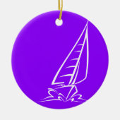 Violet Paarse Sailing Keramisch Ornament (Voorkant)