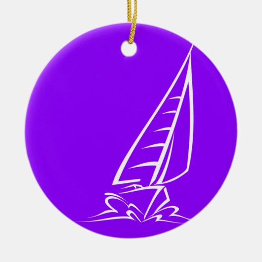 Violet Paarse Sailing Keramisch Ornament (Voorkant)