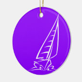 Violet Paarse Sailing Keramisch Ornament (Links)