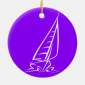 Violet Paarse Sailing Keramisch Ornament (Achterkant)