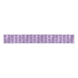 Violet paarse schattige poot printpatroon grosgrain lint